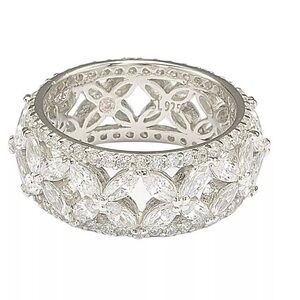 CZ Sterling 925 Wedding Band ~ Size 7.5 ~ Suzy Levian ~ Lots of Sparkle~  NEW!